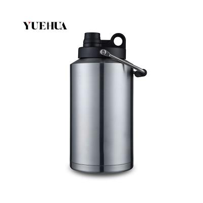 China Large Capacity 128oz Shaker Thermal 1 Gallon Stainless Steel Large Capacity Water Bottle Beer Jug Insulated Water Jug for sale