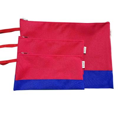 China Popular Durable Oxford A4/A5/B6 Red Material 3pcs In 1 Cash Small Cosmetic Items Pouches for sale