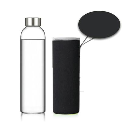 China Healthiest Life Sustainable Plant Single Wall Glass Water Bottle With Metal Lid for sale