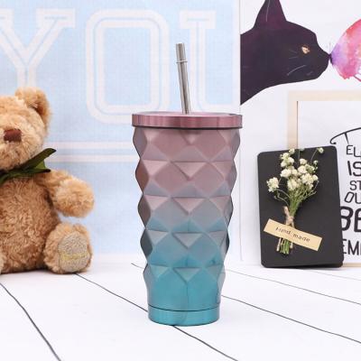 China Sustainable New Design 500ml Insulated Wine Tumbler With Lid And Straw for sale