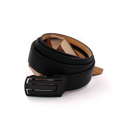 China Fashion.Casual Popular Genuine Leather Belts For Men Split Leather Automatic Steel Buckles Belt Black Casual Gun Customized LOGO Style Time for sale