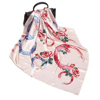 China 90 X 90 Cm Fashionable Silky Poly Square Scarf For Women for sale