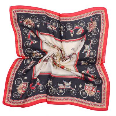 China High Quality Square Polyester Satin Scarf For Ladies for sale