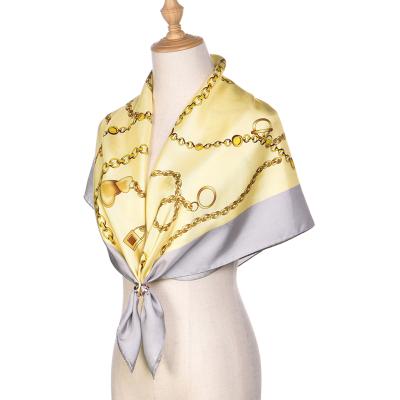 China Custom Square 100% Silk Women's Satin Scarves Women Printed Custom Silk Scarf With Logo for sale