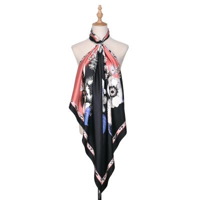 China China Customized Square Women's 100% Silk Scarf Manufacturers Supply Digital Printed Satin Silk Scarf Multifunctional Silk Scarf for sale