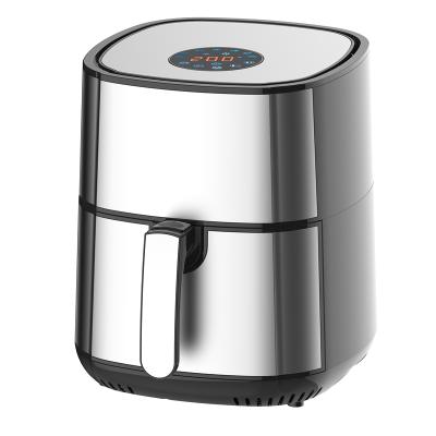 China Easy Operate Top Panel Design 5.5 Liter Stainless Steel Cover Digital Air Fryer 1400W Oil Free for sale