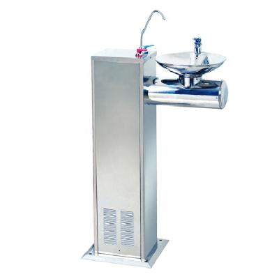 China Standing Installation Floor-standing Two Basin Public Stainless Steel Cooler Drinking Stations Dispenser For School Use for sale