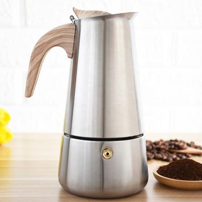 China Sustainable Matt Finished Italian Stainless Steel Coffee Maker for sale