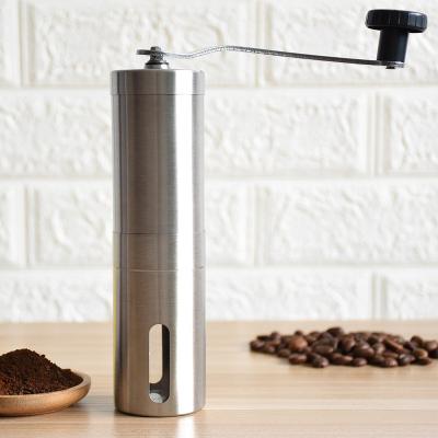 China Hot Selling Viable Stainless Steel Whole Brushed Bean Burr Coffee Grinder Manual Coffee Grinder From Amazon With Adjustable Setting for sale