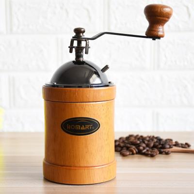 China Viable Hand Coffee Mill Wooden Coffee Grinder with Log Base for sale