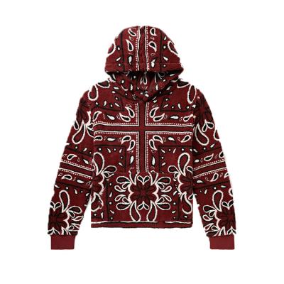 China Durable Guangzhou Bandana-Print Deep Leather-Balanced Fleece Long Sleeve Solid Color Loose Hoodie for sale