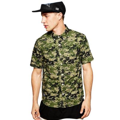 China Anti-pilling Manufacturer Camouflage Print Dress Men's Short Sleeve Digital Shirt for sale