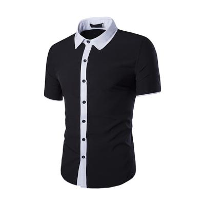 China Wholesale Designer Anti Shrink Dress Shirts Men Short Sleeve Shirts Office Wear Male White Formal Shirt for sale