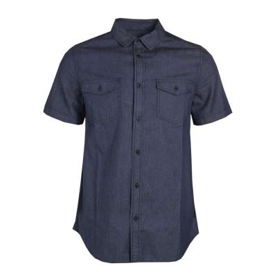 China 100% Cotton Anti-Pilling Pockets Short Denim Men's Casual Two Sleeve Shirt for sale