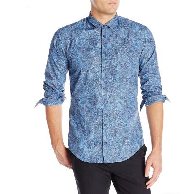 China Anti-pilling Customized Paisley Printed Shirt Man Shirt Manufacturer Mens Long Sleeve Shirt for sale