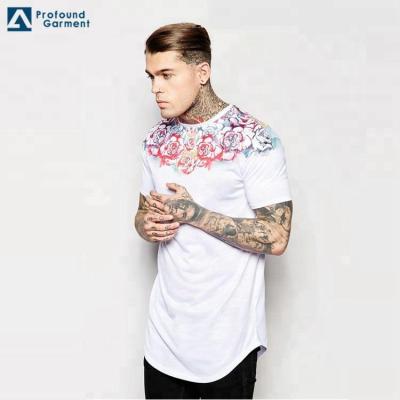 China Anti-pilling Oversized Curved Edge Promotional T-Shirt Extended Aplet Mens Personalized T-Shirt for sale