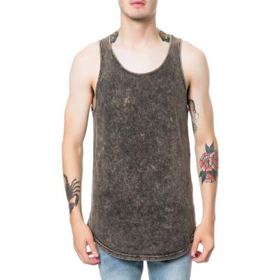 China Vintage Custom Acid Wash Anti-pilling Mens Empty Tank Top In Street Use for sale