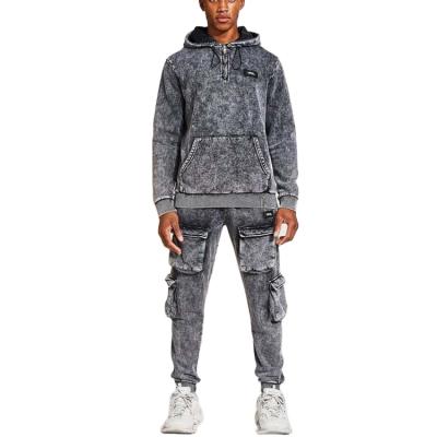 China Acid Cotton Sweatsuit Logo Mens Tie Dye Custom Made Wholesale Quality Wash QUICK DRY 2 Pieces Set Tracksuit for sale