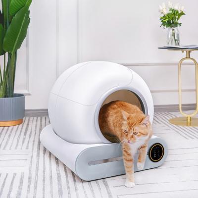 China Plastic High Quality Luxury Unique Self Cleaning Litter Box For Cats Auto Cat Litter Box for sale