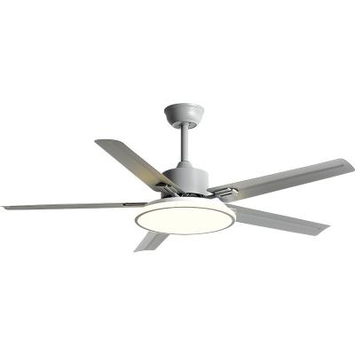 China Modern Smart Led Ceiling Fan Black chandelier 52 inch ceiling fan light DC fan iron blades led lights Remote Control ceiling light fan lamp for sale