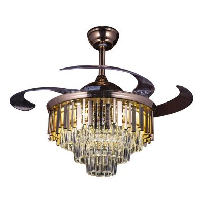 China Midcentury Best Selling Luxury Chandelier Home Living Room Bedroom Decoration Luster Pendant Lamp Large Crystal Led Ceiling Fan With Light for sale