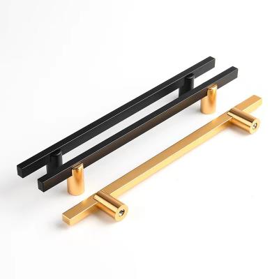 China Morden fancy silver satin brass Hollow stainless steel kitchen cabinet door square t bar furniture handle millions hardware for sale