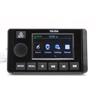 China AM/FM/BT/MP5/USB /Aux rv audio input ATV UTV yacht water ski golf cart factory original 4 inch TFT H-402 Marine Media Center for sale