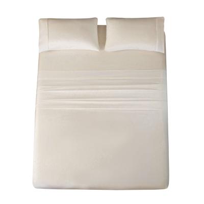 China Nondisposable Soft Cotton Sheet Sets Home Microfiber Solid Color Bed Sheet for sale