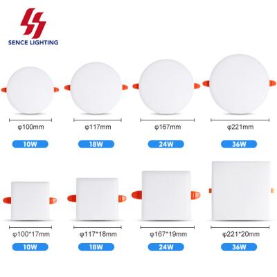 China Home Office Indoor Lighting Round Smd Adjustable Panel Light 10w 18w 24w 36w Recessed Frameless Led Ceiling Panel Light for sale