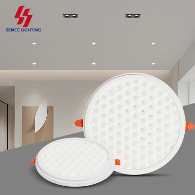 China SENS Aluminum Material Body Office Home Lighting Aluminum PC Led Panel Lamp 10w 18w 24w 36w Smd Round Slim Led Panel Light Included for sale