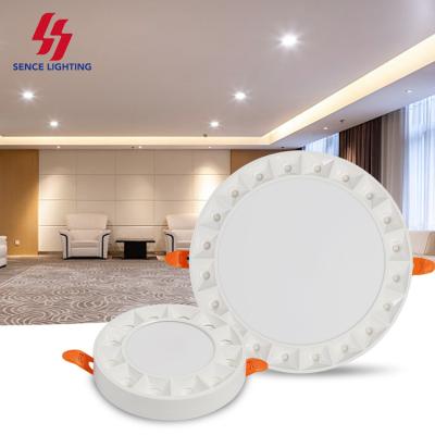 China Two Uses Of One Lamp Body FEEL Indoor Lighting Aluminum PC 8w 18w 24w 36w Smd Embedded Frameless Led Ceiling Panel Light for sale