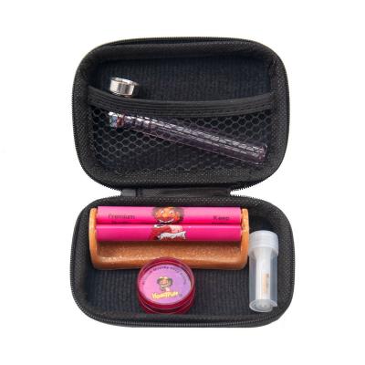 China Weed Smoking Set OEM Design Metal Tin Box Herb Weed Smoking Pipe Set Plastic Grinder Custom Weed Smoke Kit Set Smoking Roller for sale