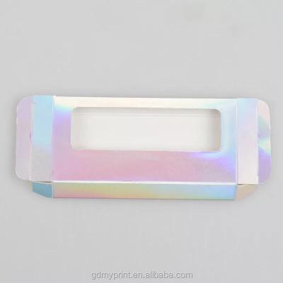 China Recycled Materials Rainbow Color Glossy Luxury Eyelash Packaging Box for sale