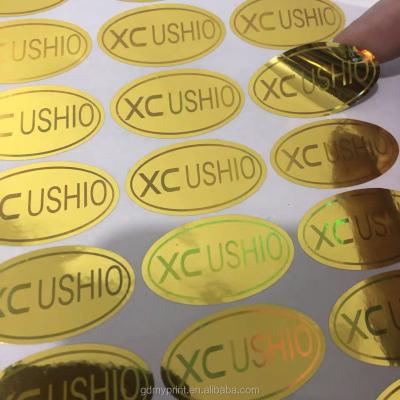 China Waterproof Gloss Laminate Gold PVC Label Sticker Print for sale