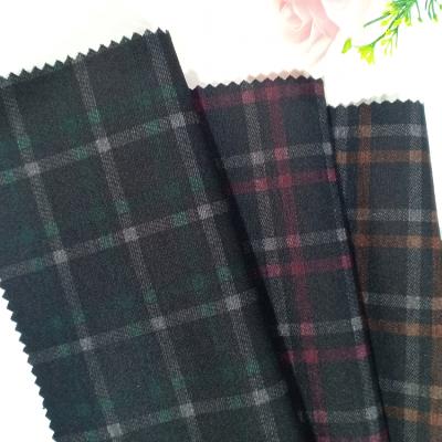 China Anti Static Plaid Brushed Polyester Rayon Spandex Knitted TR Printed Custom Fabric for sale