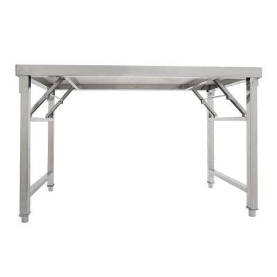 China Folding PROMETHEUS Customized Stainless Steel Work Bench Commercial Kitchen Prep Table for sale