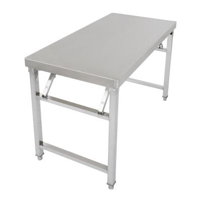 China Folding 304 Stainless Steel Restaurant Work Table Customized Stainless Steel Kitchen Work Bench for sale