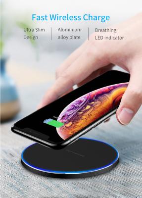 China 2021 Popular Super Thin Round Shape 15w Charger Fast Charging High Quality Wireless Mobile Cell Phone For Samsung iphone xiaomi Huawei oppo for sale