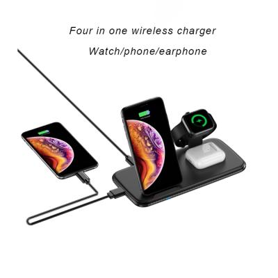 China Cell Phone Charging Station 2021 Type c 15w 4 in 1 Fast Qi Wireless Charger for iWatch mobile earhuds for sale