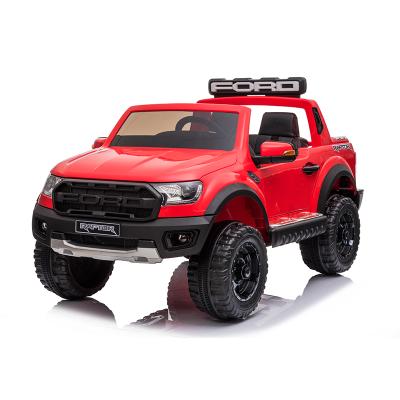 China Ride on Toy Wholesale Children's Big Electric Ride on Toy Car Ford Raptor with Pedals and Key for Kids to Drive for sale