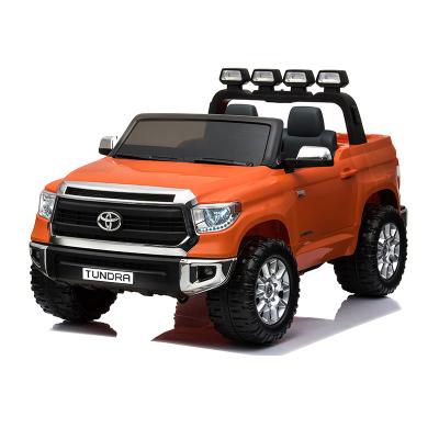 China Ride On Toy Wholesale Price Children Toyota Tundra Orange Outdoor 2 Seat Battery Operated Kids Ride On Car For Big Kids for sale