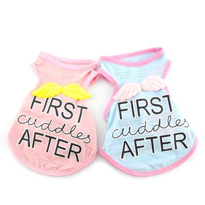 China Viable Manufacturers Lead Wholesale New Cute Spring And Summer Cartoon Angel Cotton Dog Vest Pet Clothes for sale