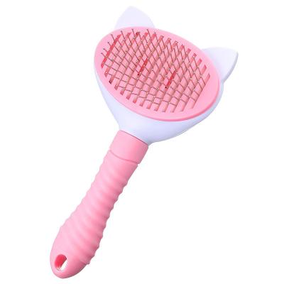 China Durable Professional Stainless Steel Combs Grooming Deshedding Tools Massager Dog Hair Motor Cat Removal Tool Pet Brush for sale