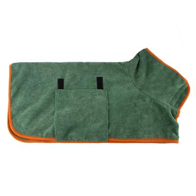 China 100% Sustainable Soft Dry Quick Microfiber Pet Drying Coat Dog Bathrobe Towel for sale