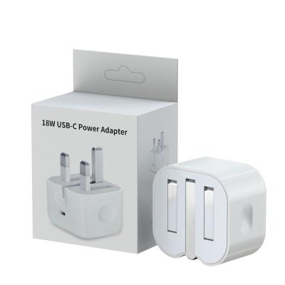 China Hot Selling Mobile Phone PD 18W Wall Adapter Usb C UK For Iphone 12 Max Pro Mobile Phone Fast Charging Charger for sale