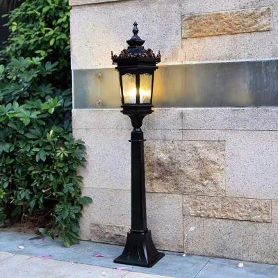 China Decorative Garden Lawn Lights Landscape Solar Panel Lawn Small House Post Position Pathway Rustic Outdoor Waterproof Garden Light for sale