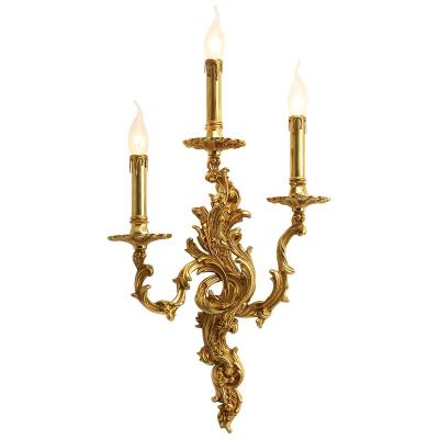 China Indoor Supplier French European Empire China Classic Antique Brass Luxury Wall Lamps Led Lighting Fixtures For Home Wall Sconce for sale