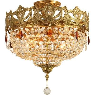 China Handmade European Brass Or Lost-Wax Copper Ceiling Lamp Light With French Style Bedroom For Villa And Palaces for sale