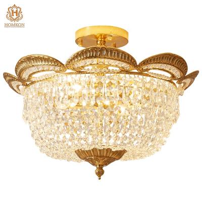 China Handmade European Brass Or Lost-Wax Copper Ceiling Lamp Light With French Style Bedroom For Villa And Palaces for sale