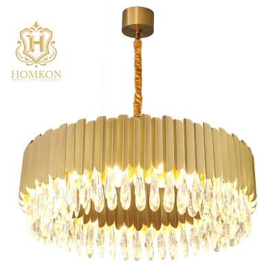 China New Style Living Room Durable HKD505-golden Gold Living Room Decoration Chandelier Lights for sale